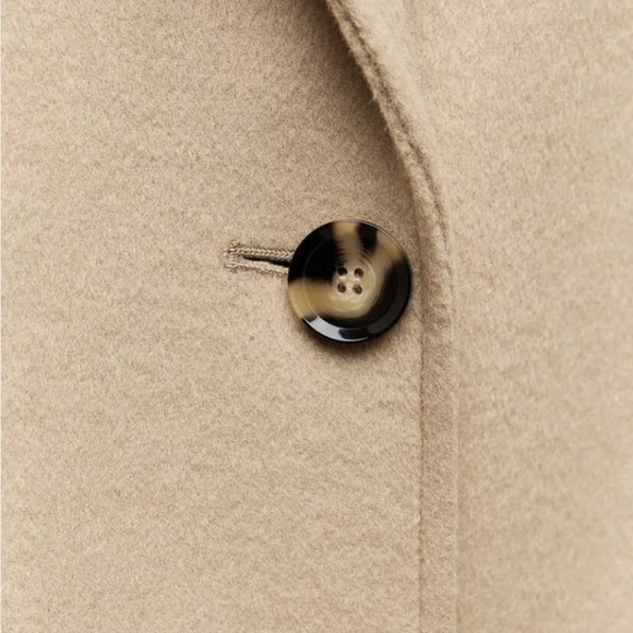 ZARA FW24 CAMEL DOUBLE FACED WOOL COAT S/M and M/L available NWT - Picture 3 of 10